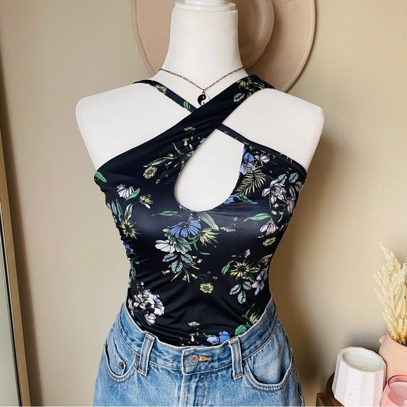 NEW AFRM Floral Celyn Cutout Sleeveless Bodysuit - Picture 1 of 8
